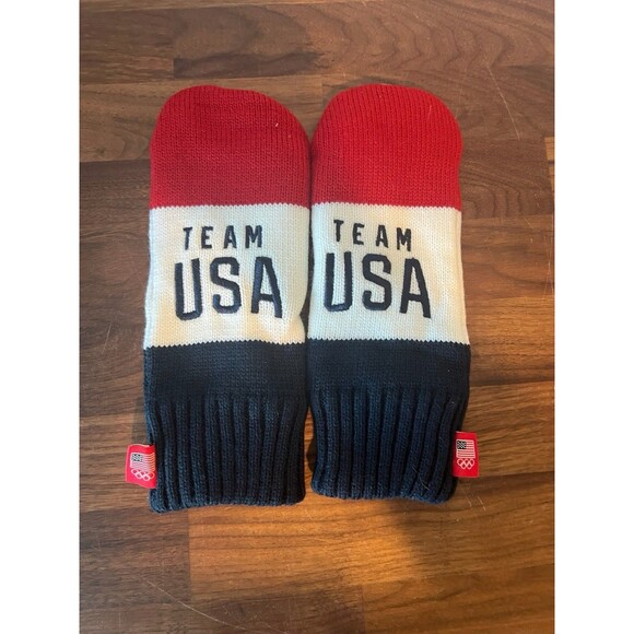 Team USA Olympic Team Red, White & Blue Winter Knit Mittens - Picture 6 of 6